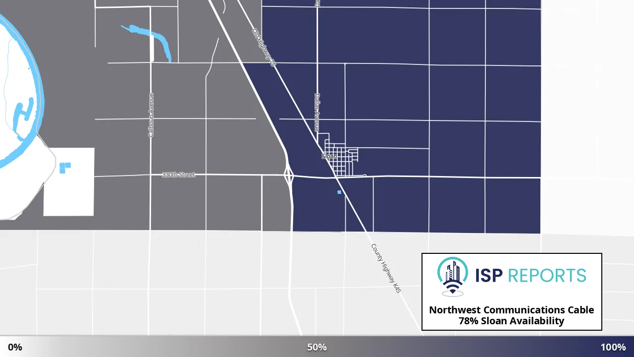 Sloan, IA map of internet availability