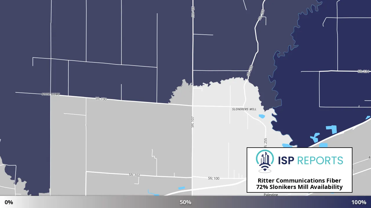 Slonikers Mill, AR map of internet availability