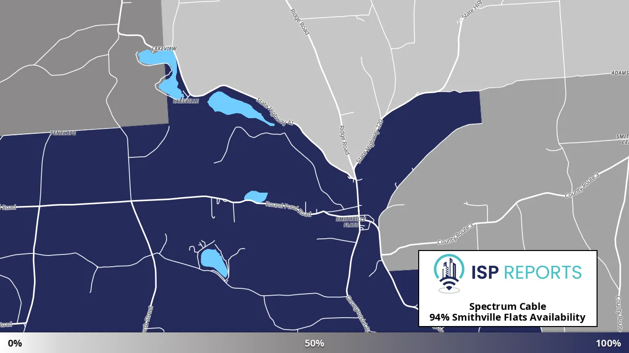 Smithville Flats, NY map of internet availability
