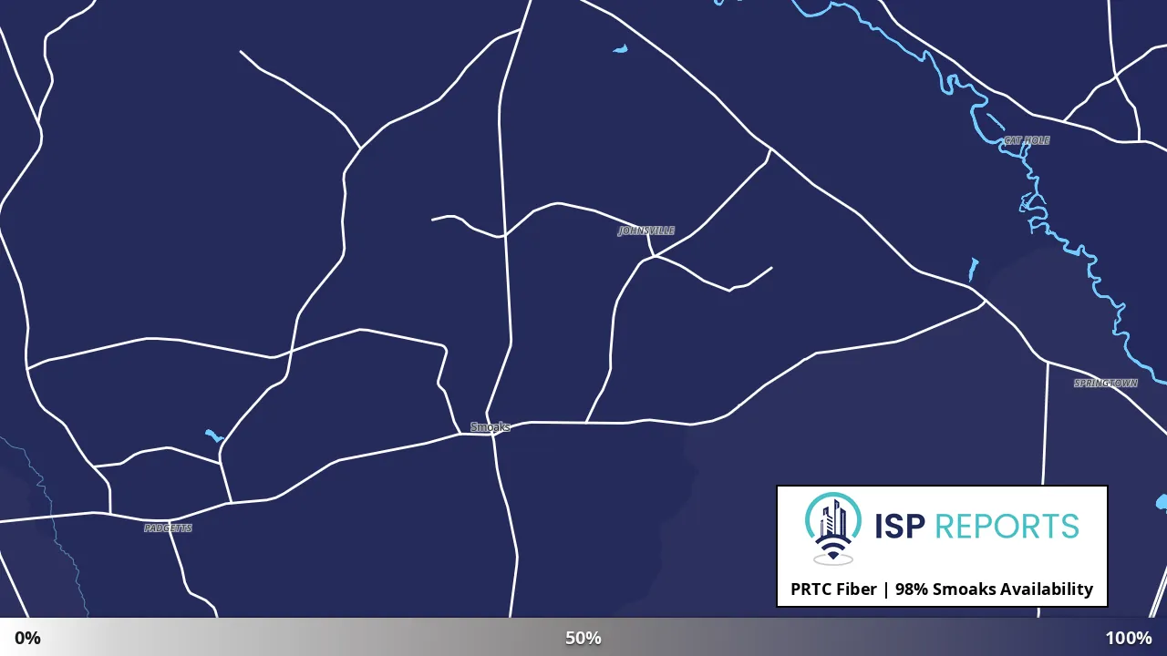 Smoaks, SC map of internet availability