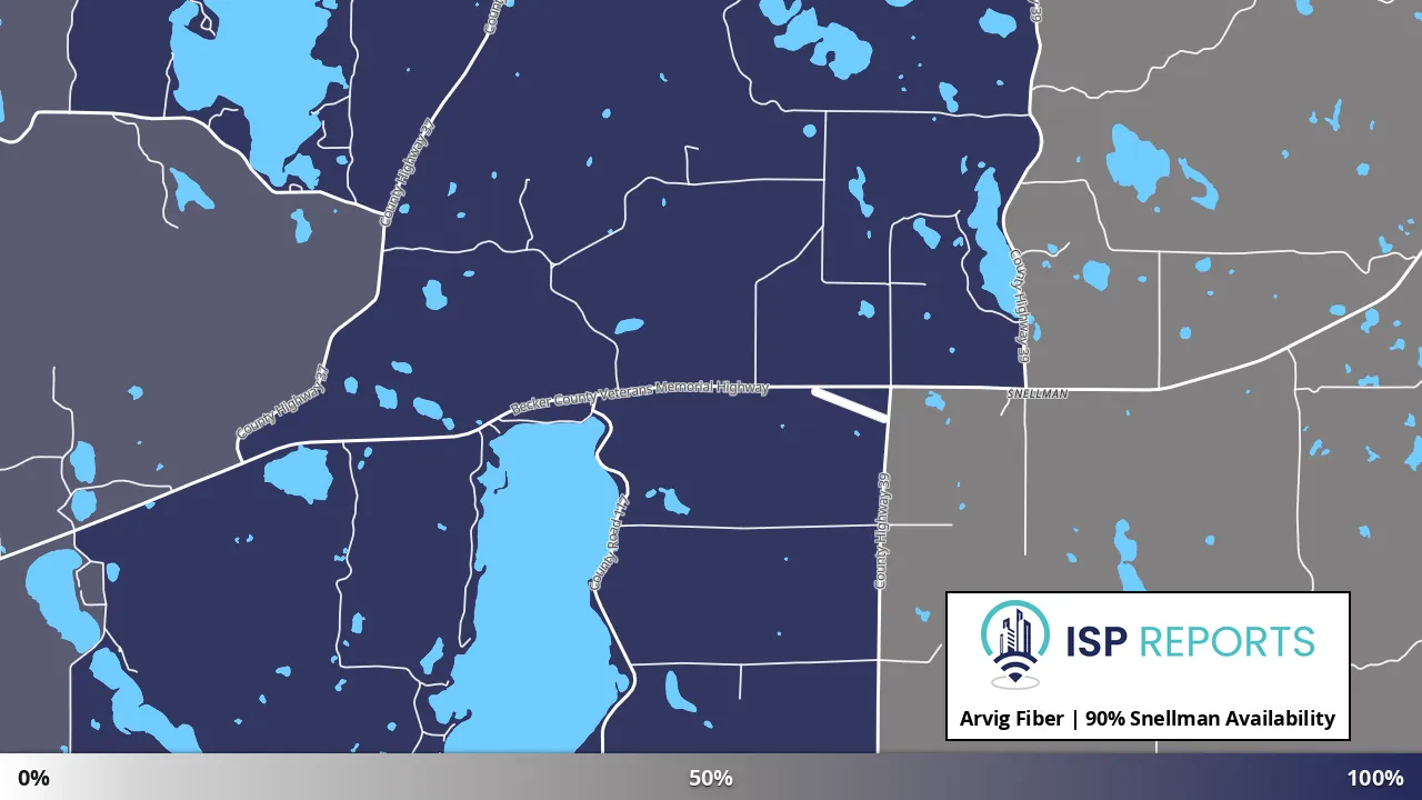 Snellman, MN map of internet availability