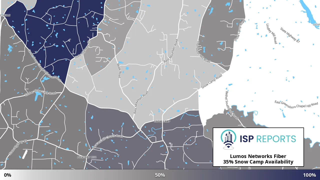 Snow Camp, NC map of internet availability