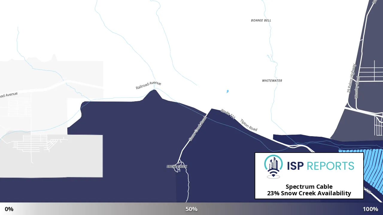 Snow Creek, CA map of internet availability
