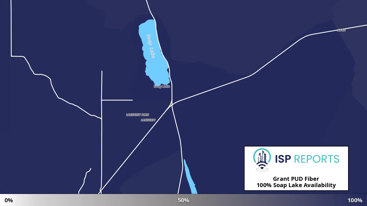Soap Lake, WA map of internet availability