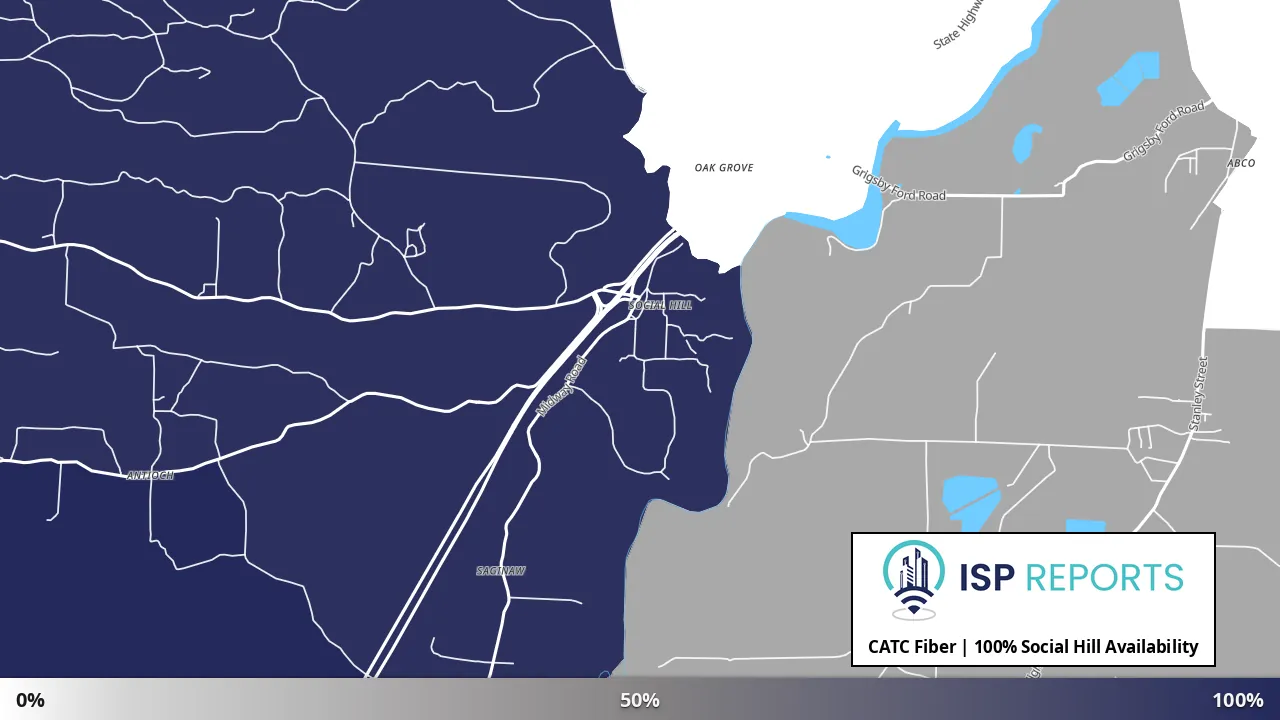Social Hill, AR map of internet availability
