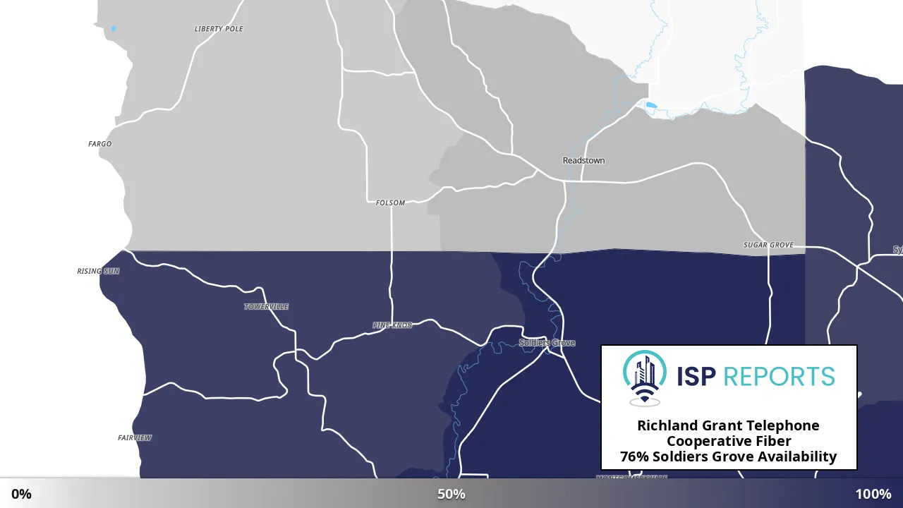 Soldiers Grove, WI map of internet availability