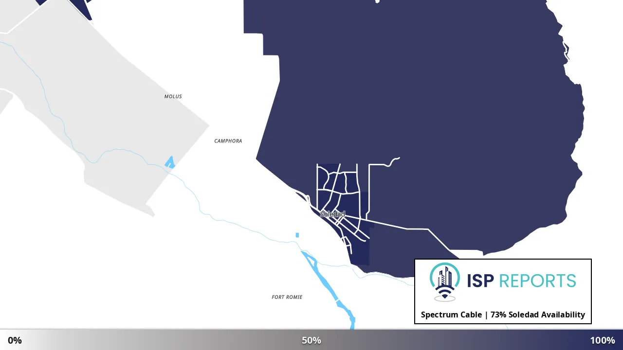 Soledad, CA map of internet availability
