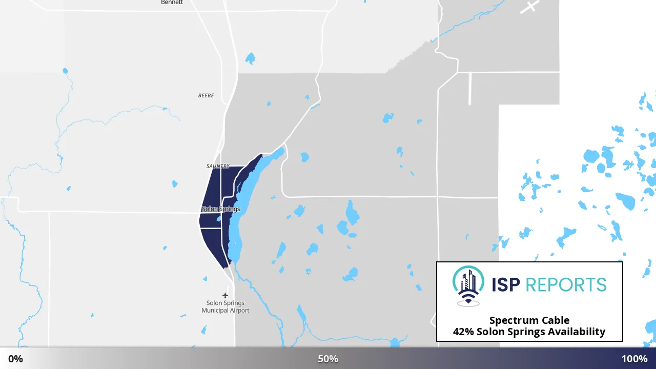 Solon Springs, WI map of internet availability