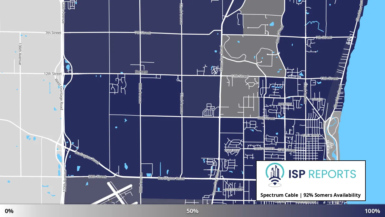 Somers, WI map of internet availability