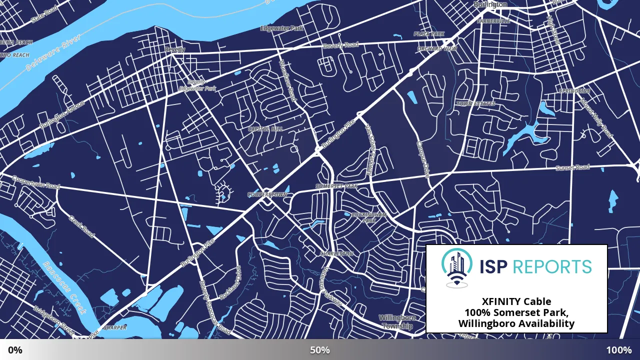 Somerset Park, Willingboro, NJ map of internet availability