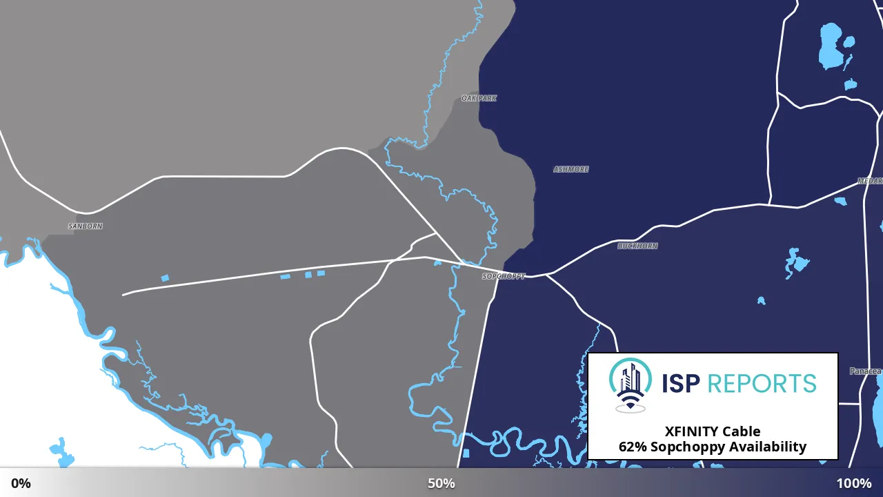 Sopchoppy, FL map of internet availability