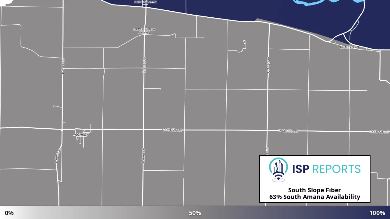 South Amana, IA map of internet availability