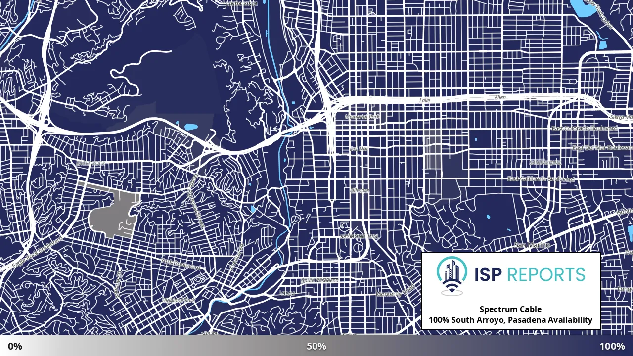 South Arroyo, Pasadena, CA map of internet availability