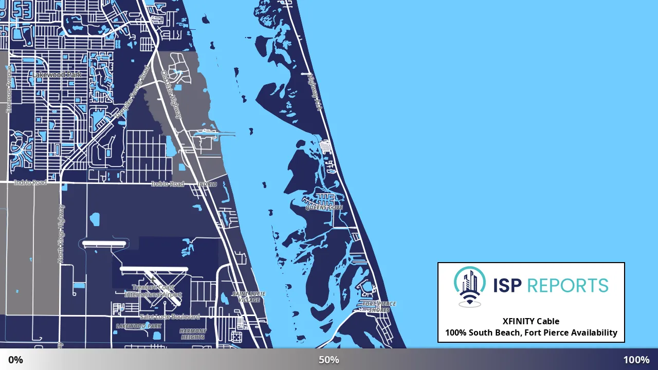 South Beach, Fort Pierce, FL map of internet availability
