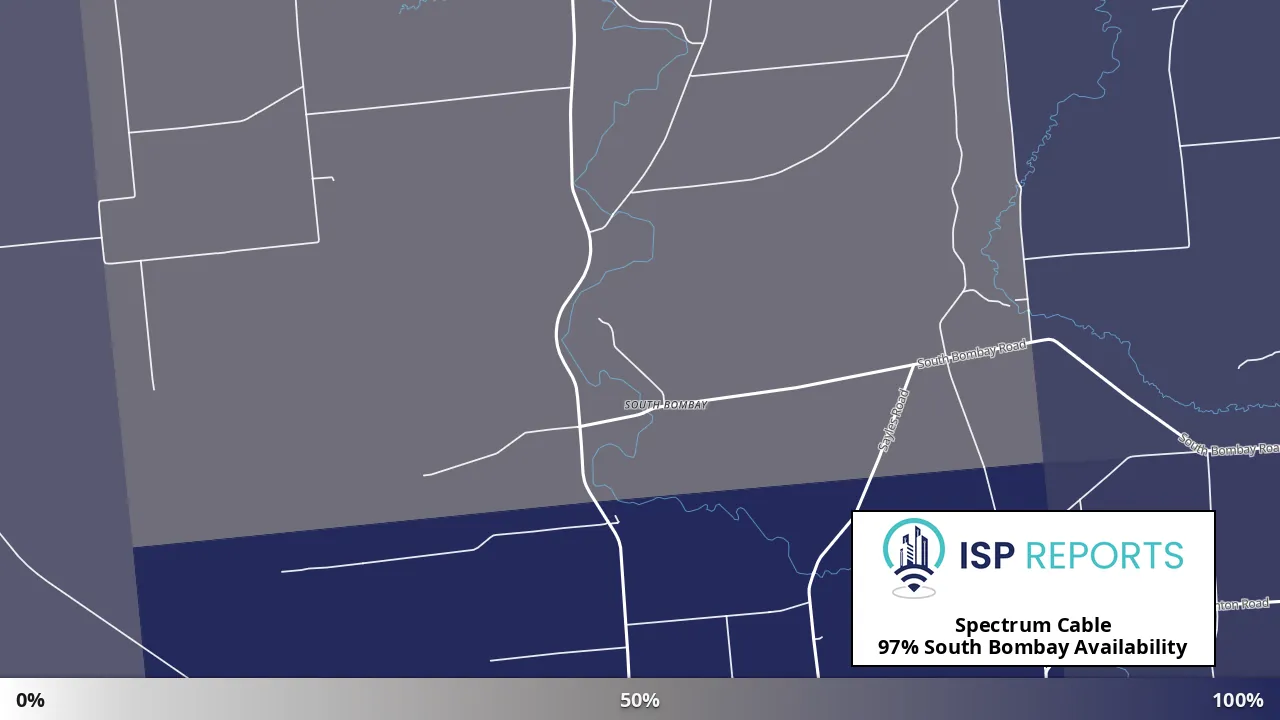 South Bombay, NY map of internet availability