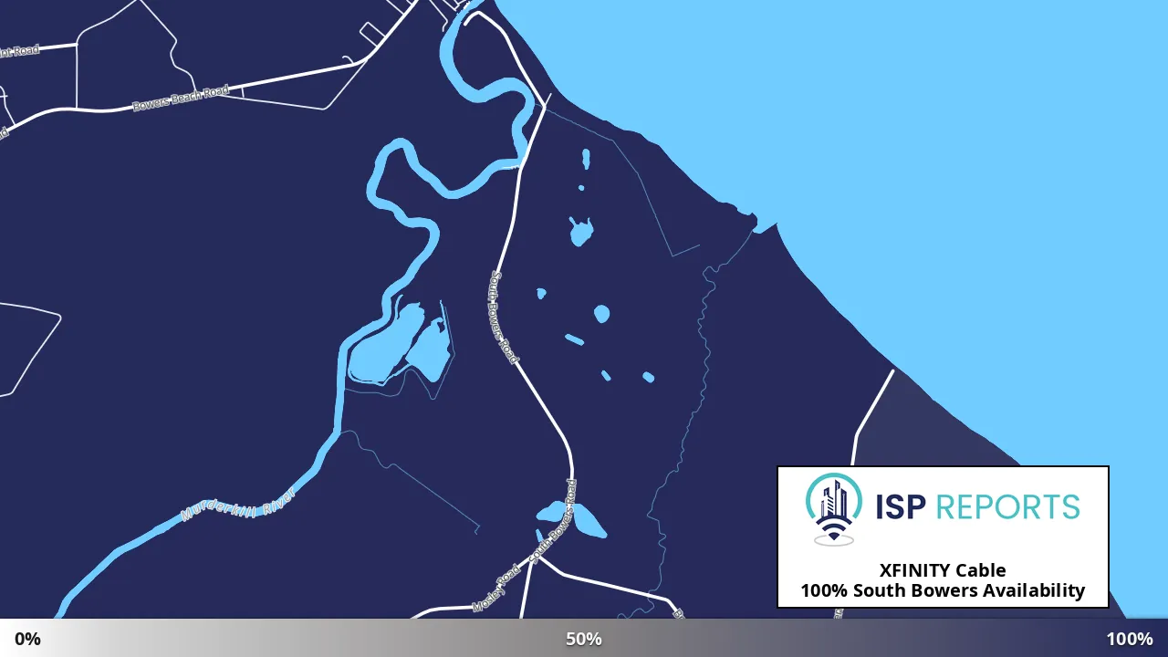 South Bowers, DE map of internet availability