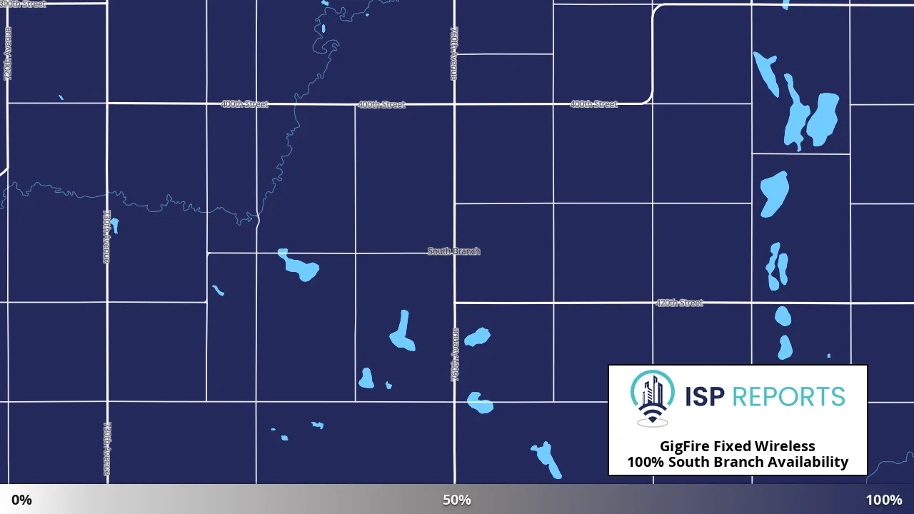 South Branch, MN map of internet availability