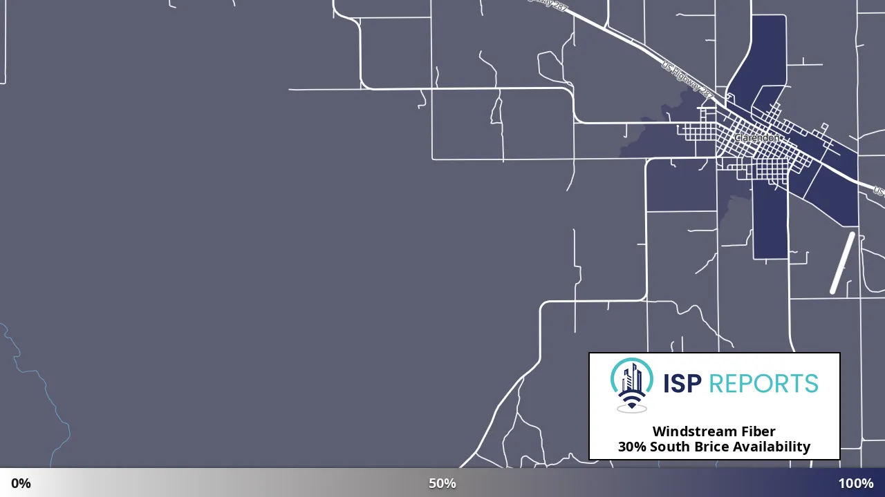 South Brice, TX map of internet availability