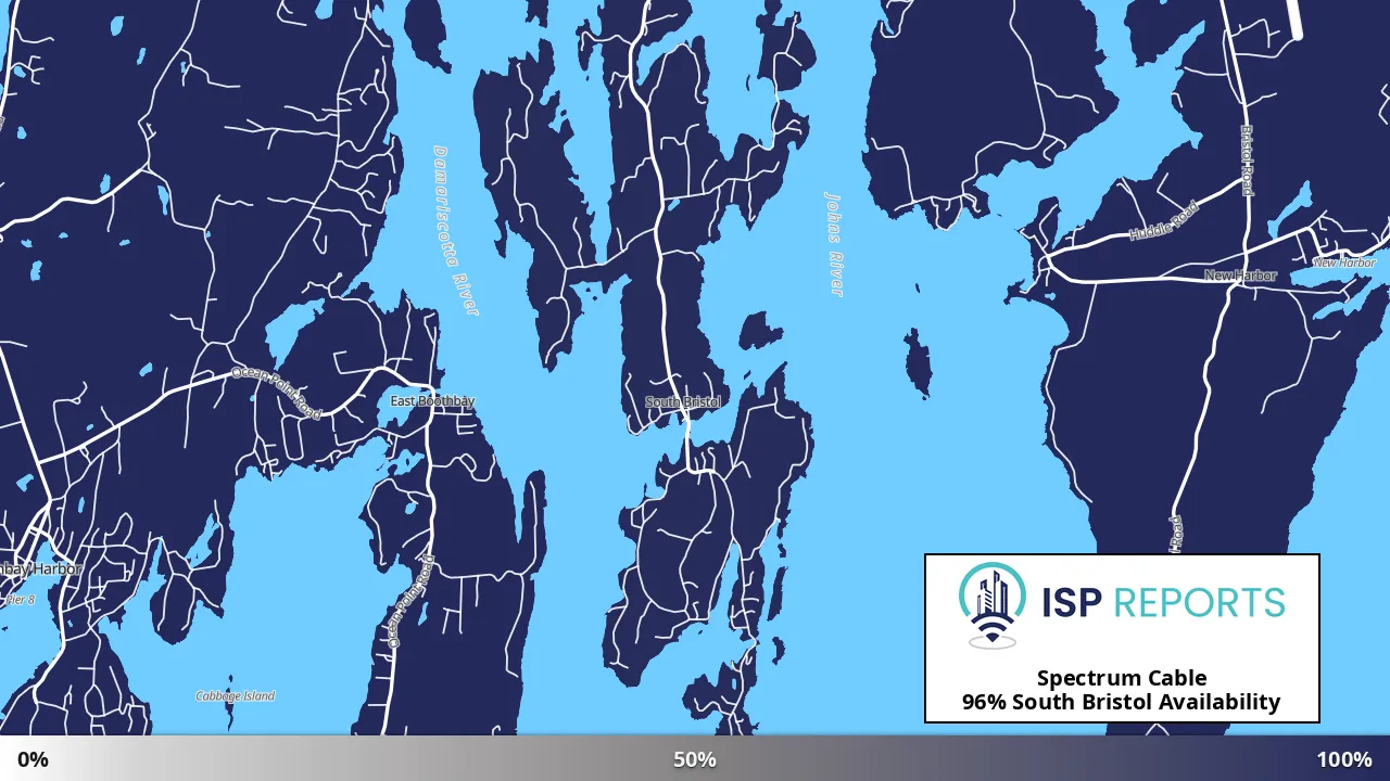 South Bristol, ME map of internet availability