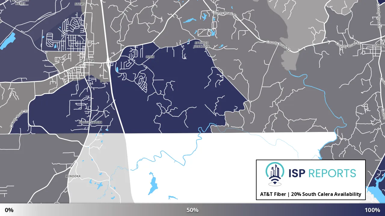 South Calera, AL map of internet availability