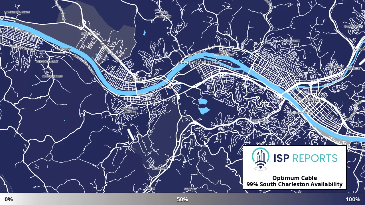South Charleston, WV map of internet availability