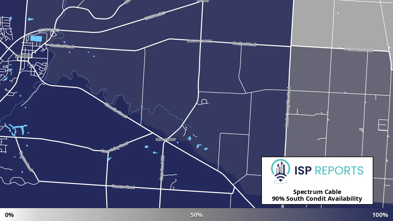 South Condit, OH map of internet availability
