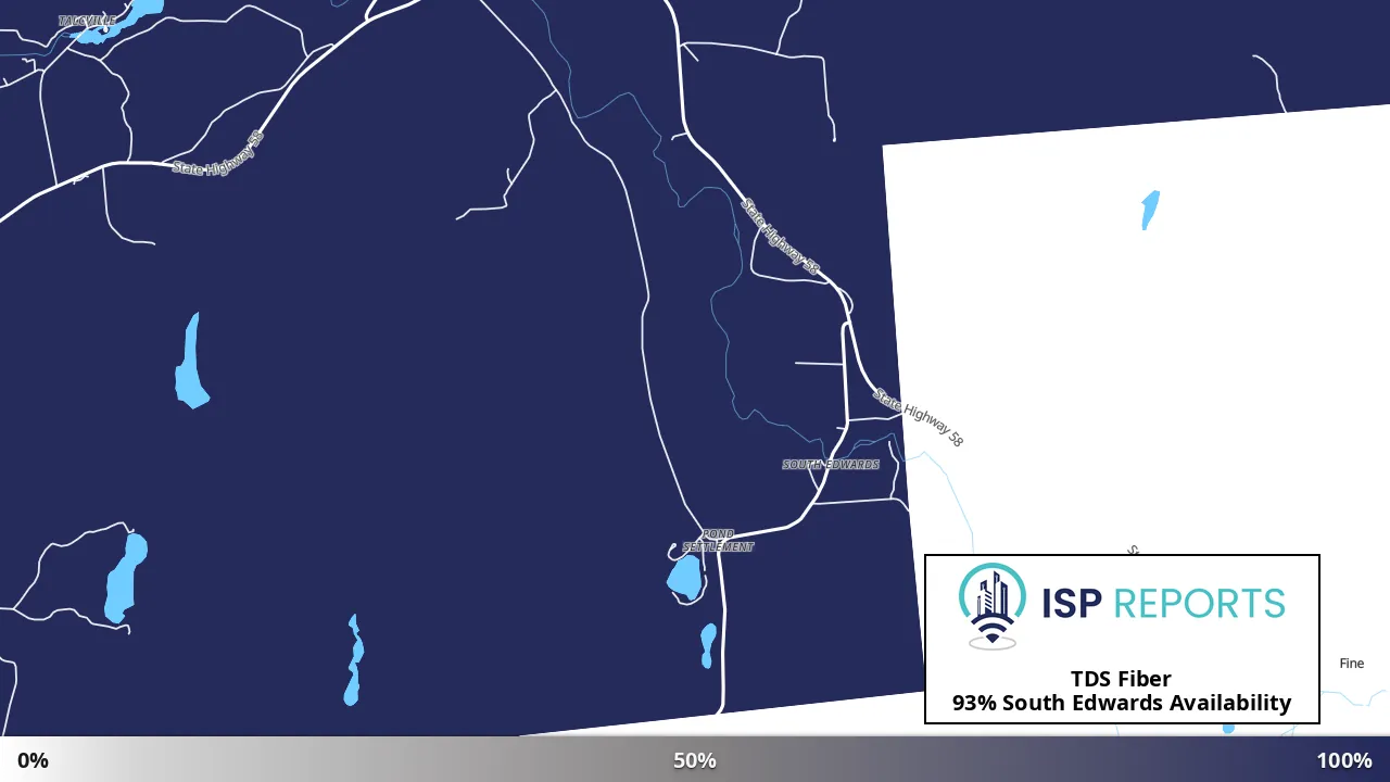 South Edwards, NY map of internet availability