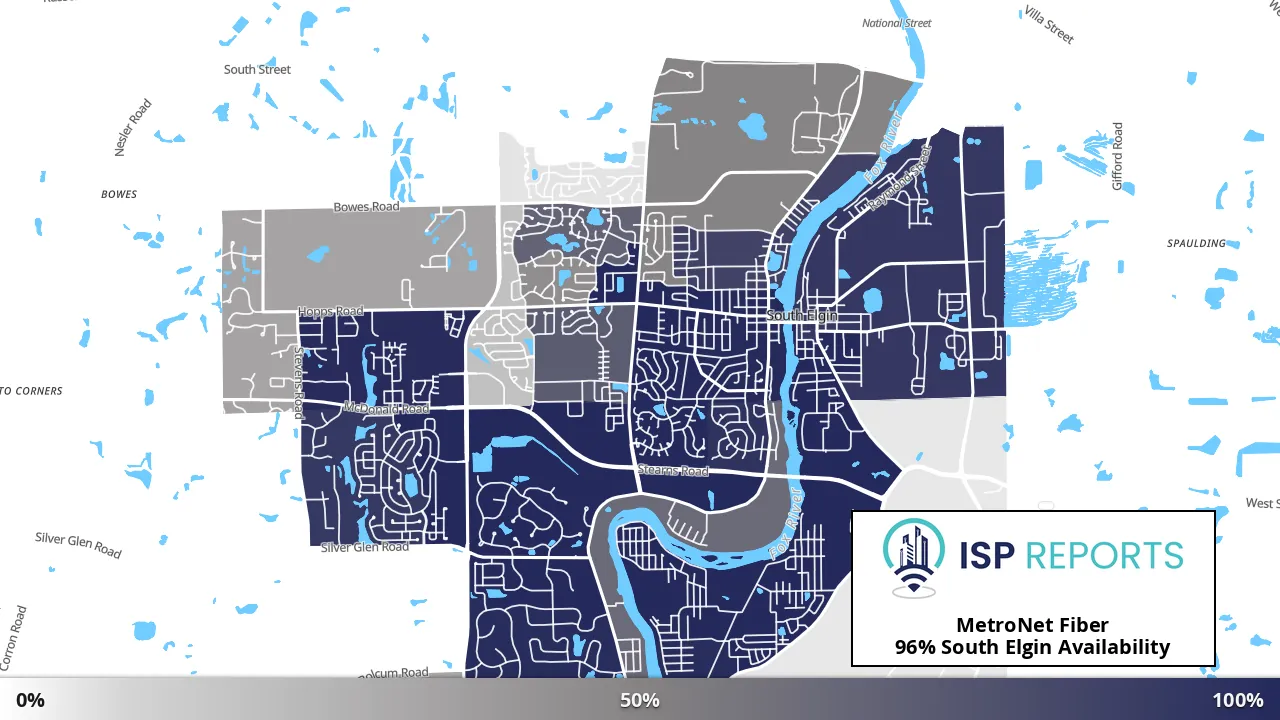 South Elgin, IL map of internet availability