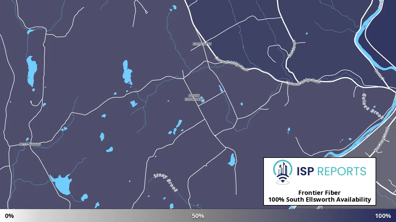 South Ellsworth, CT map of internet availability