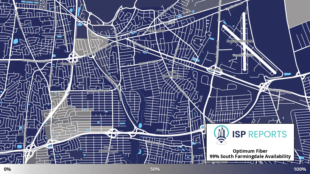 South Farmingdale, NY map of internet availability