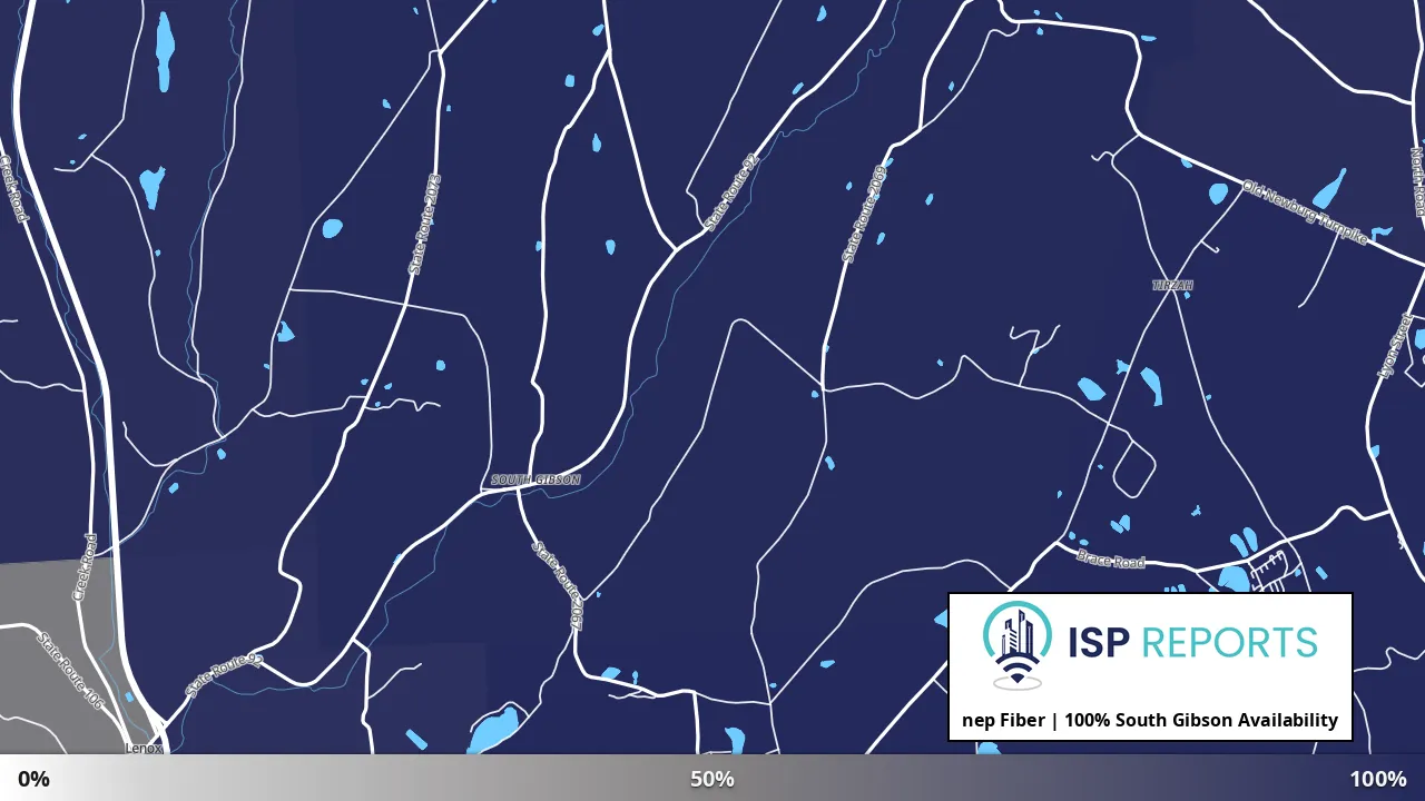 South Gibson, PA map of internet availability