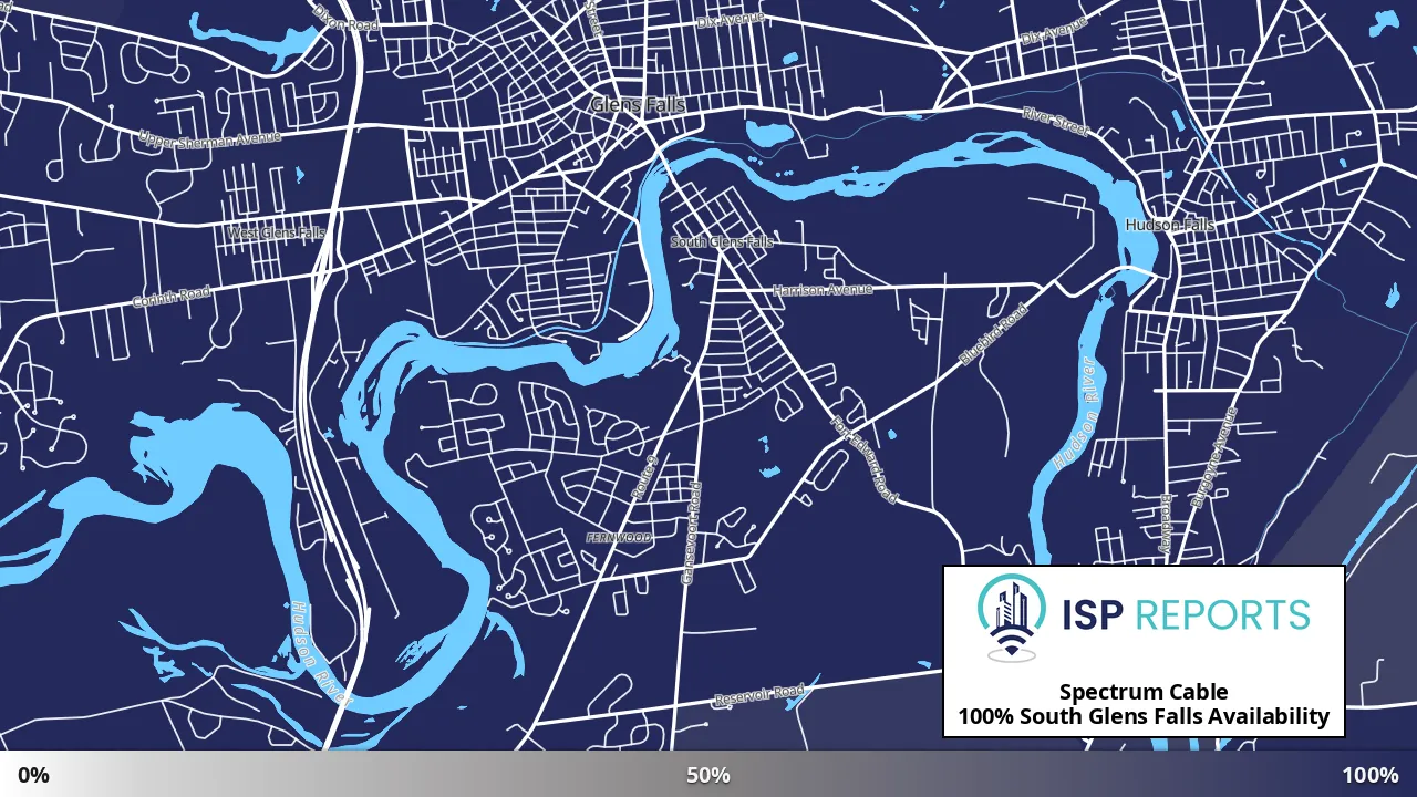 South Glens Falls, NY map of internet availability