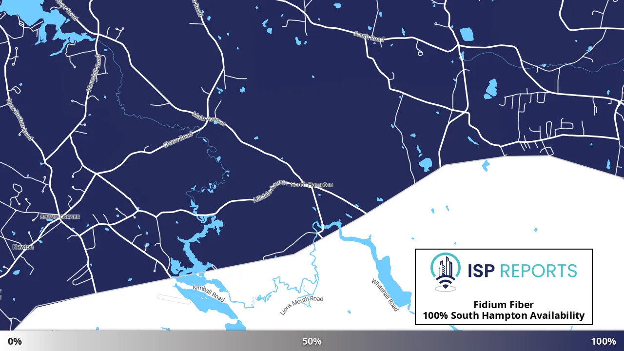 South Hampton, NH map of internet availability