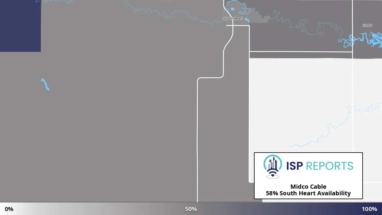 South Heart, ND map of internet availability