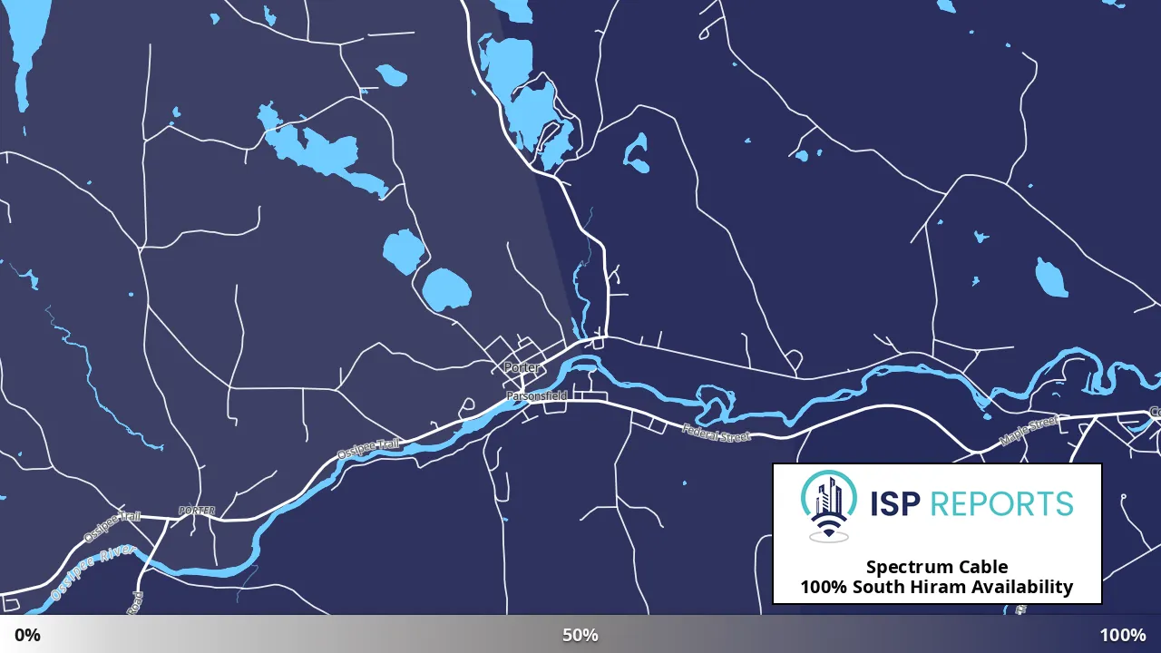 South Hiram, ME map of internet availability