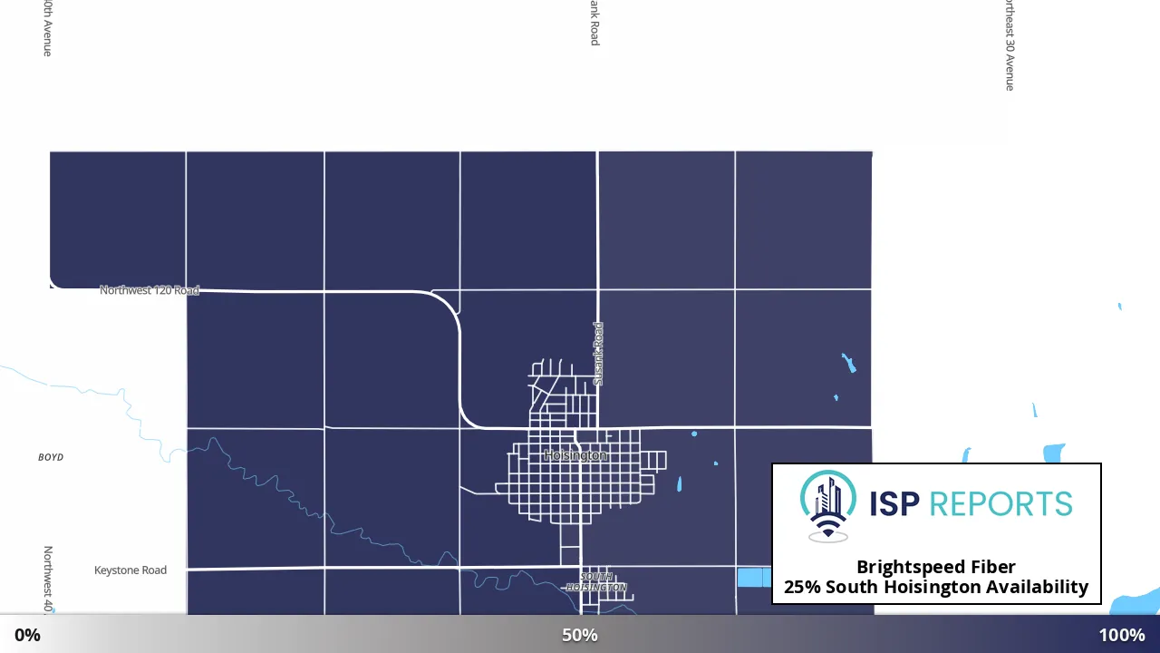 South Hoisington, KS map of internet availability
