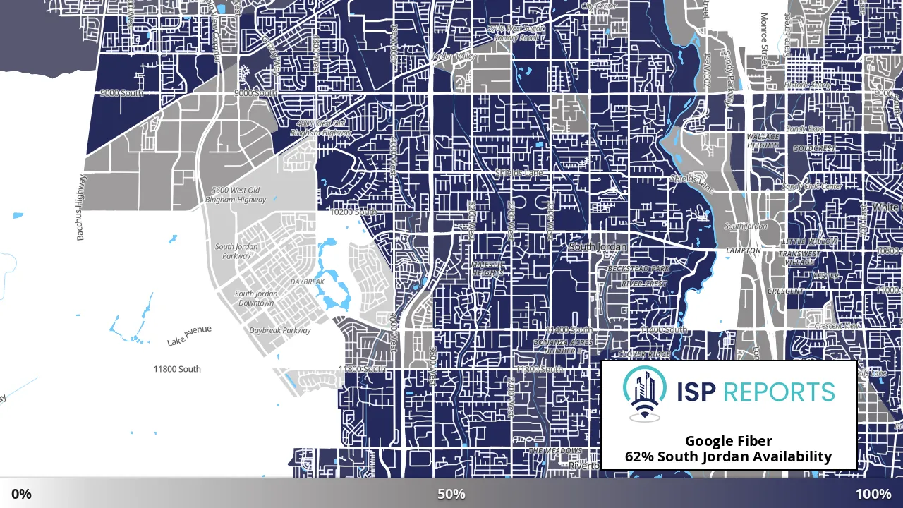 South Jordan, UT map of internet availability