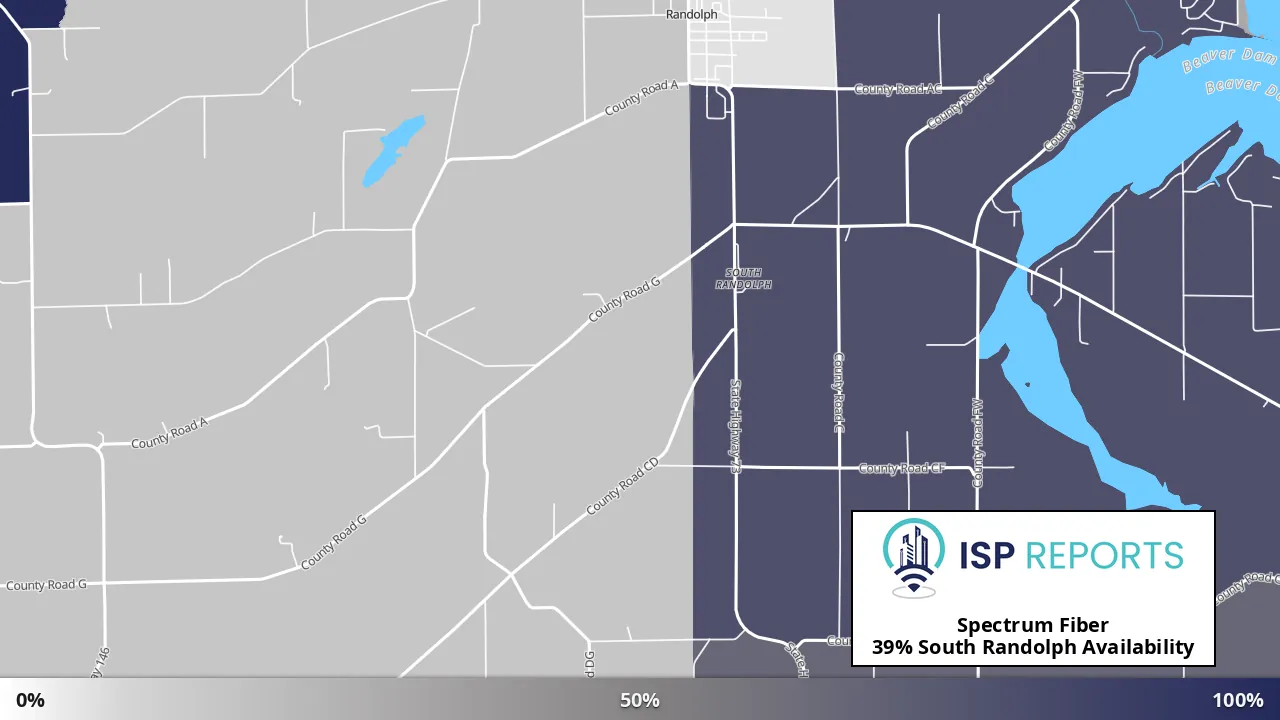 South Randolph, WI map of internet availability