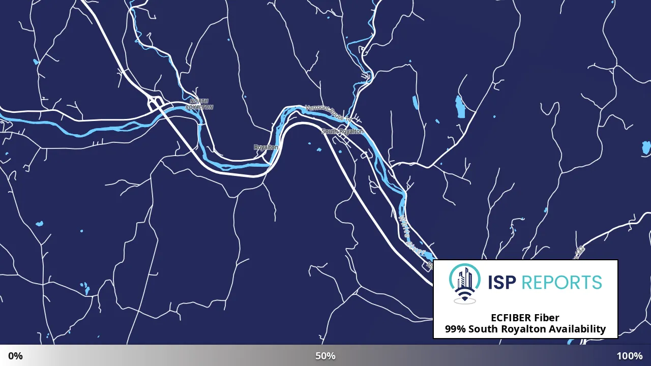 South Royalton, VT map of internet availability