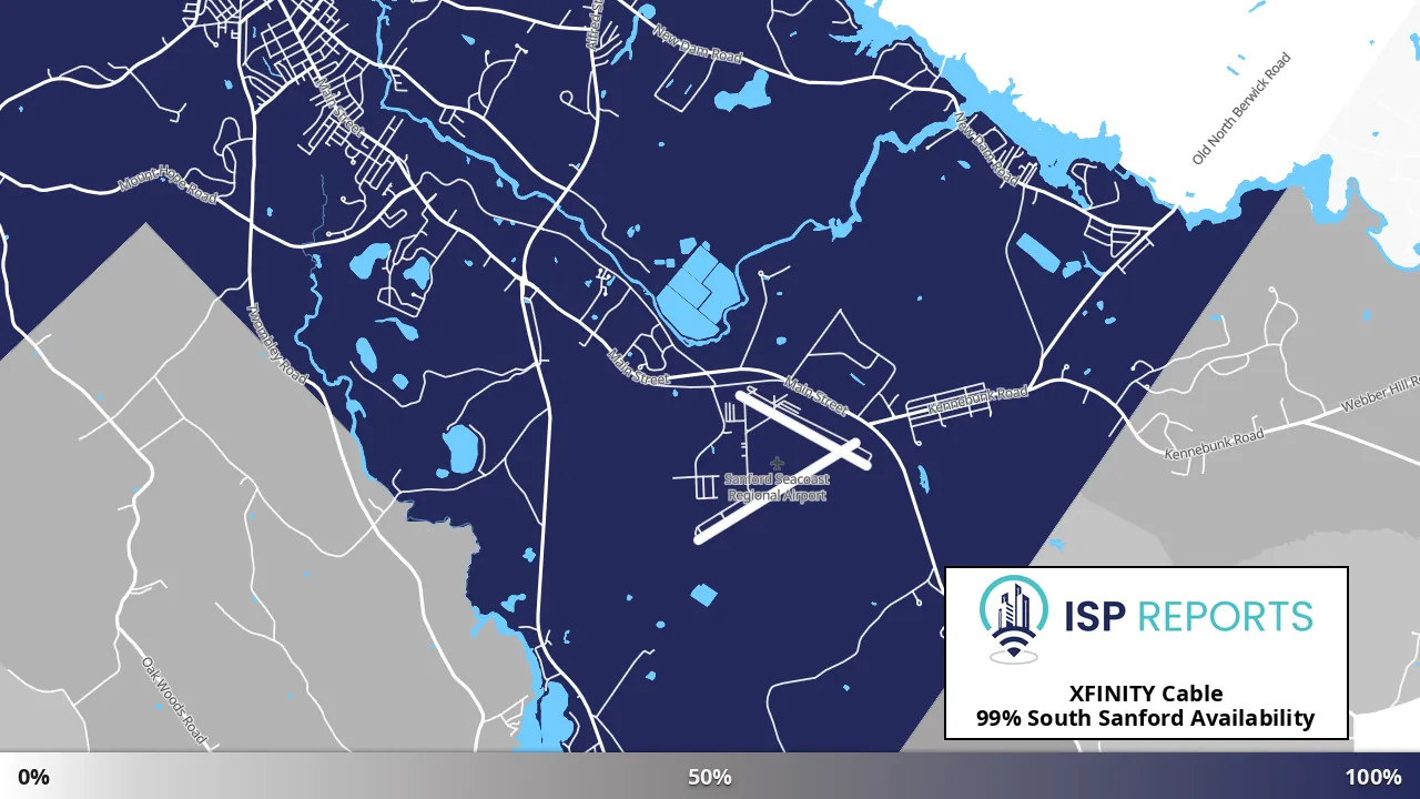 South Sanford, ME map of internet availability