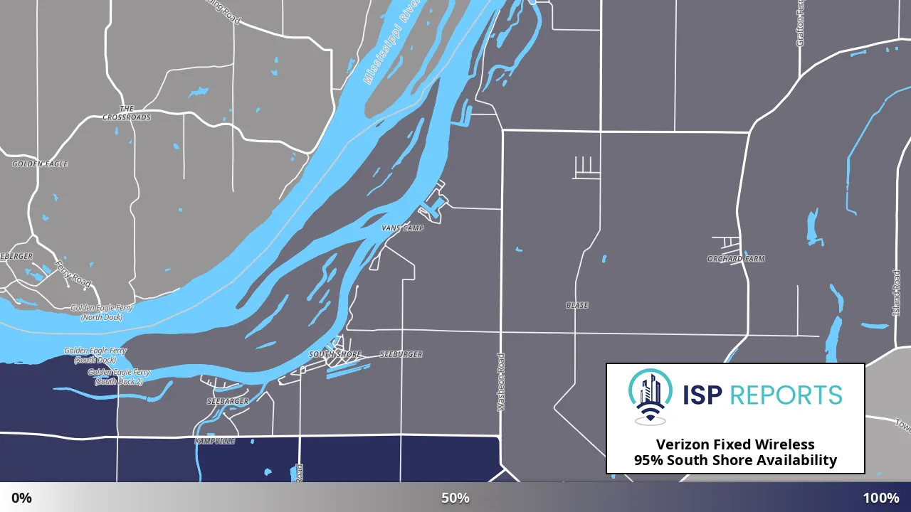 South Shore, MO map of internet availability