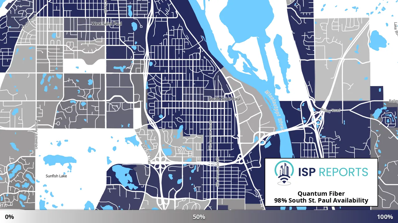 South St. Paul, MN map of internet availability