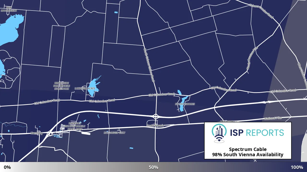 South Vienna, OH map of internet availability