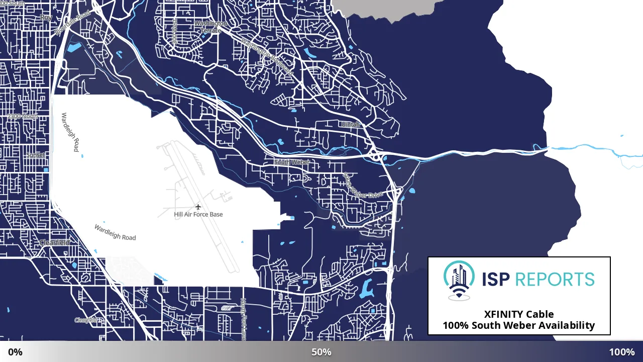 South Weber, UT map of internet availability
