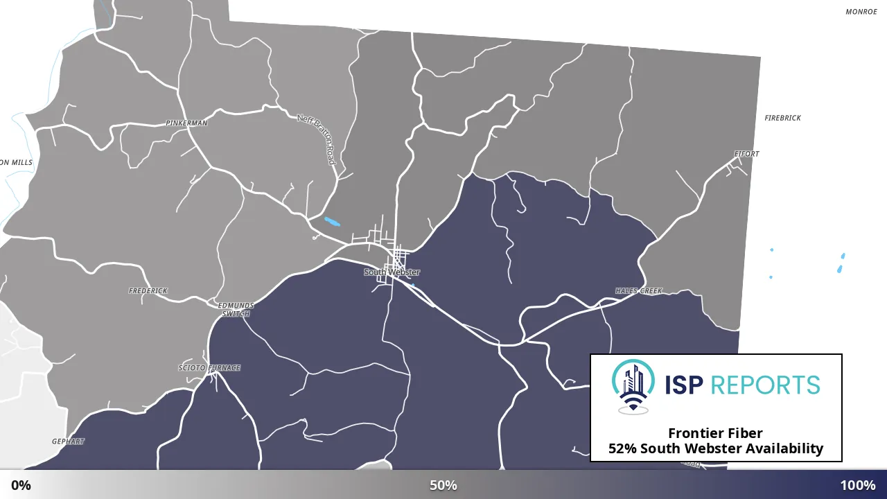 South Webster, OH map of internet availability