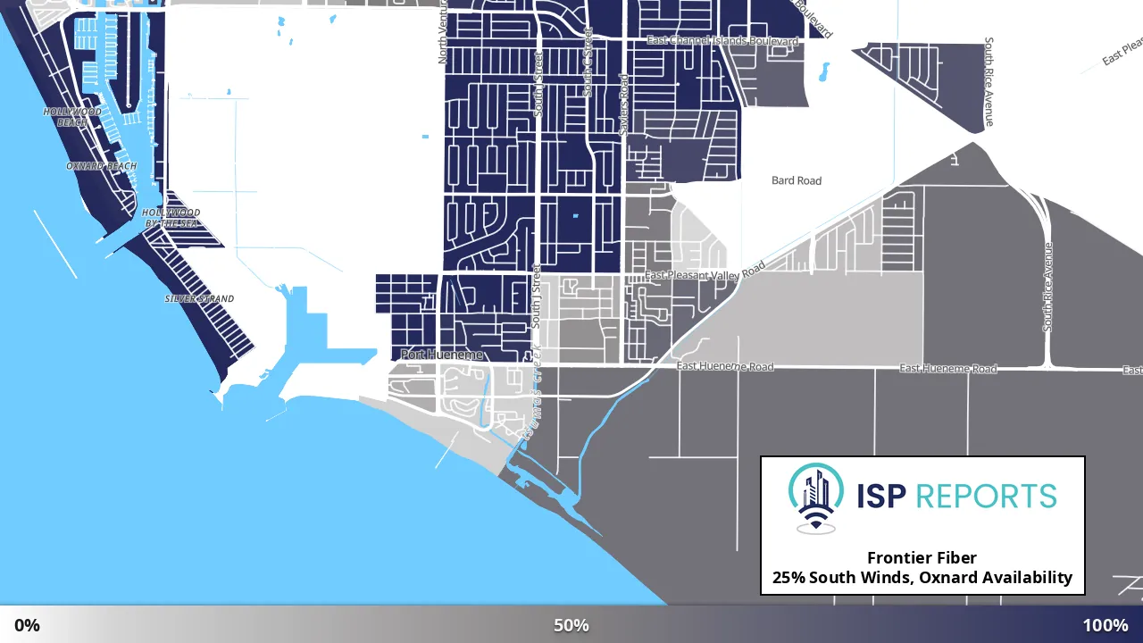 South Winds, Oxnard, CA map of internet availability