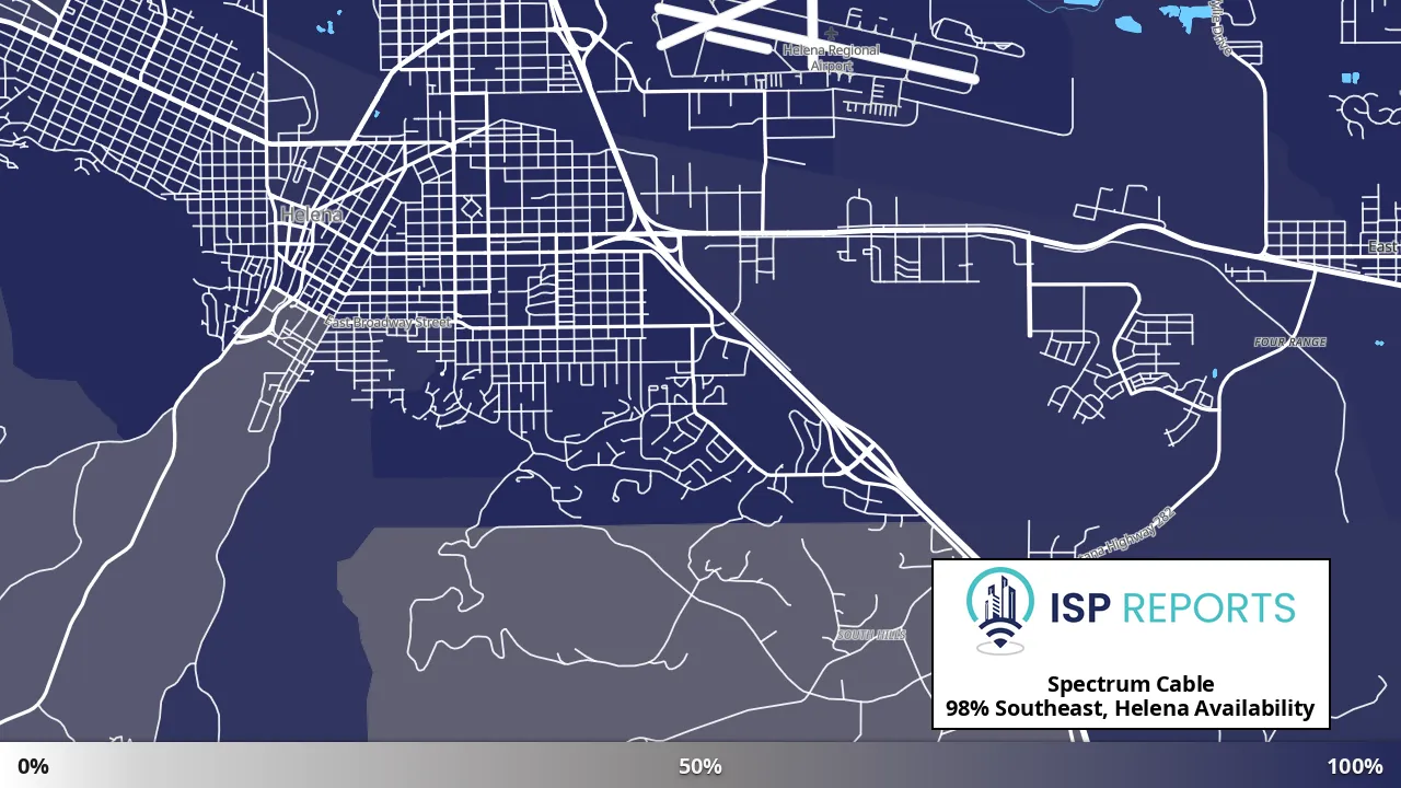 Southeast, Helena, MT map of internet availability