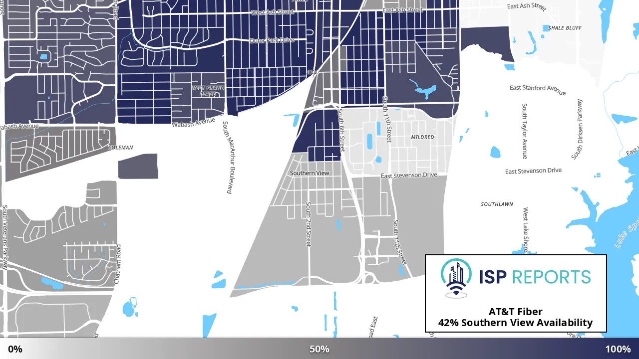 Southern View, IL map of internet availability