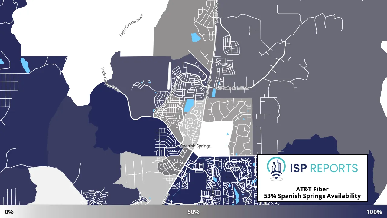 Spanish Springs, NV map of internet availability