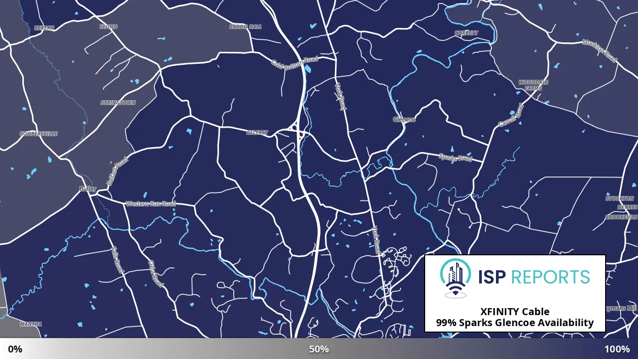 Sparks Glencoe, MD map of internet availability